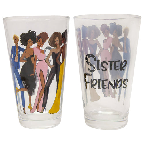 Sister Friends Glass Drinking Cups (Set of 4) – My Black Christmas